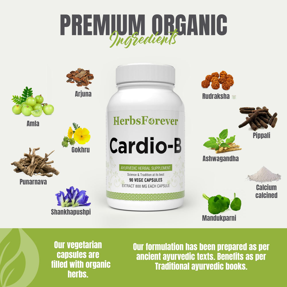 Herbsforever Cardio-B capsule texture shows smooth vege shell.