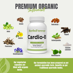 Herbsforever Cardio-B capsule texture shows smooth vege shell.