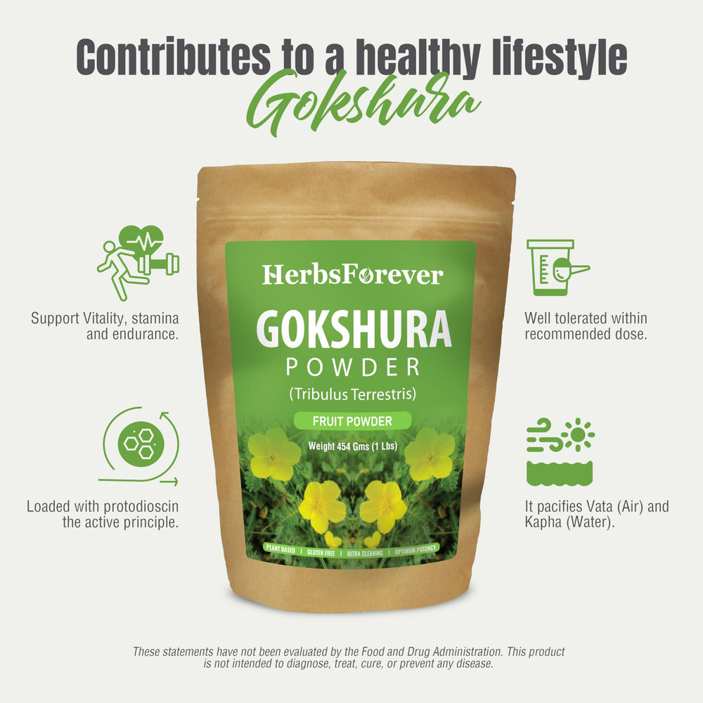 Herbsforever Gokshura powder urinary-health image emphasizes gentle balance.