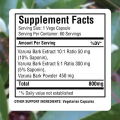 Varuna Nurvala label highlighting potent 800 mg capsule content.