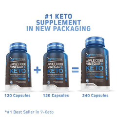 Herbtonics Apple Cider Vinegar + Keto BHB capsules dietary supplement for everyday wellness.