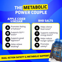 Herbtonics Apple Cider Vinegar + Keto BHB capsules label communicates GMP quality and ingredients.