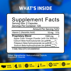 Herbtonics Apple Cider Vinegar + Keto BHB capsules third-party testing badge confirms purity.