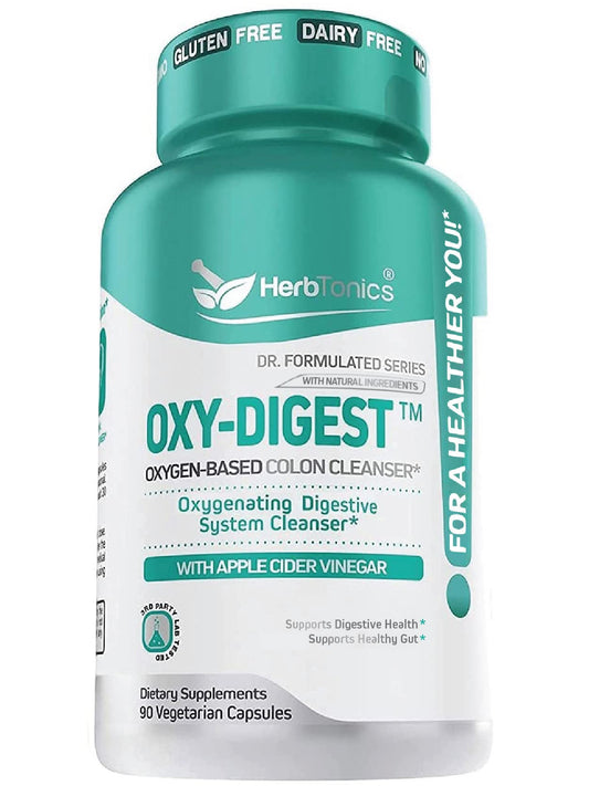 Herbtonics Oxygen Based Colon Cleanse bottle for daily use.