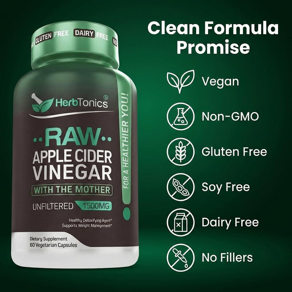 Herbtonics tasteless capsules shown on a neutral background for easy swallowing.