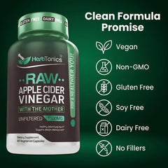 Herbtonics tasteless capsules shown on a neutral background for easy swallowing.