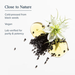 HERITAGE STORE Black Seed Oil amber glass container preserves freshness and potency.