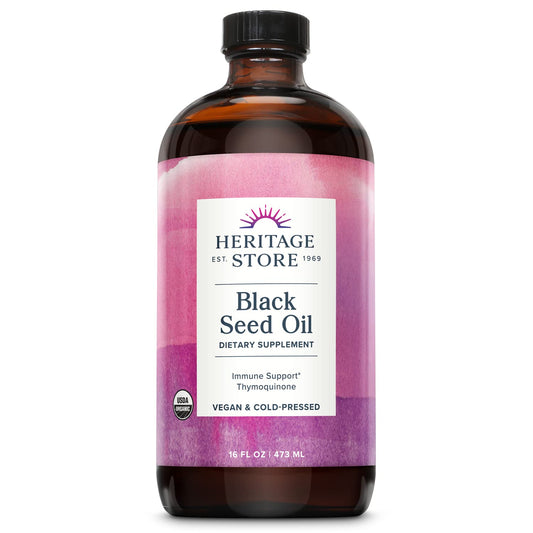 Heritage Store Black Seed Oil bottle front for daily wellness