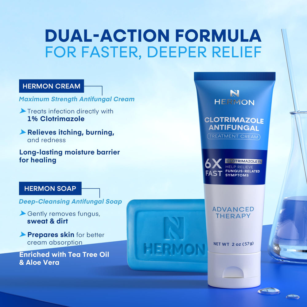 Hermon antifungal soap bar for deep cleansing and odor control