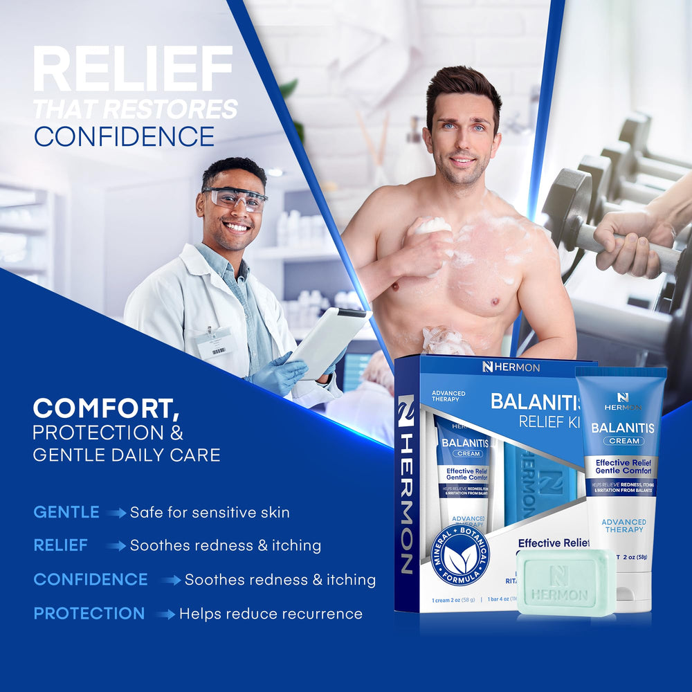 Hermon Balanitis Relief Kit paraben- and SLS-free label boosts safety