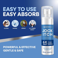 Hermon Jock Itch Spray pack-two bottles displayed.