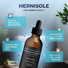 Hernisole glass with drops ready for daily use.