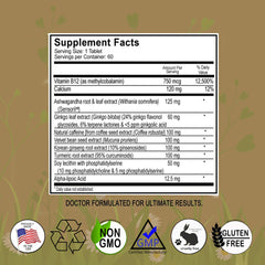 Herpanacine DiamondMIND capsules closeup highlighting vegan, gluten-free support.
