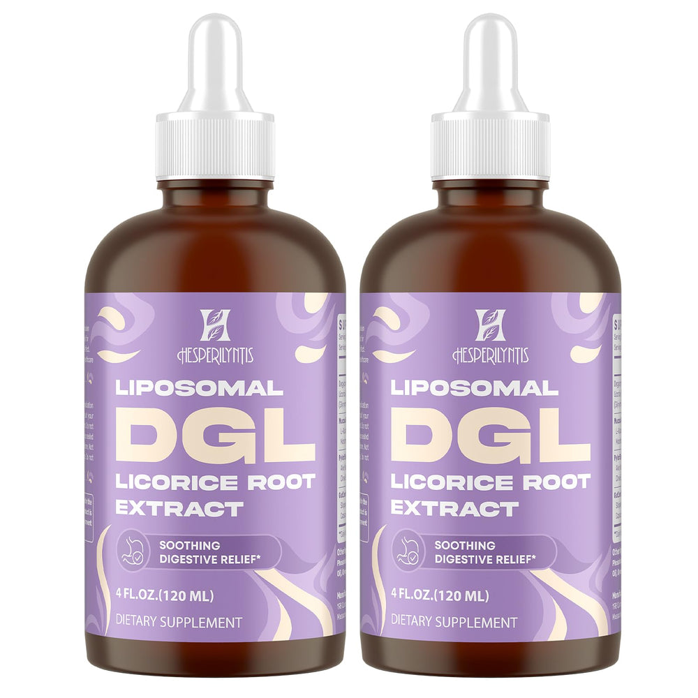 Hesperilyntis Liposomal DGL bottle for quick, on-the-go digestive support.