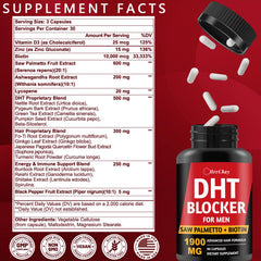 HevChay DHT Blocker capsules closeup with daily hair support