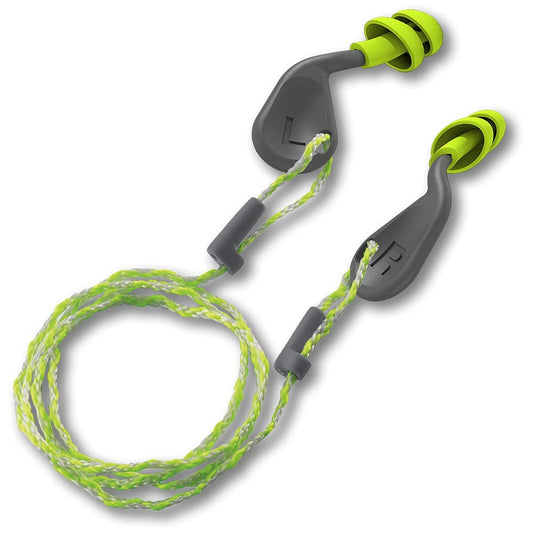 HexArmor SimpleFit noise-reducing earplug with cord for comfortable all-day wear.