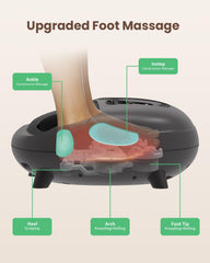 Heycool full-foot kneading technology engages toes to heels for comprehensive coverage.