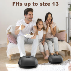Heycool Shiatsu Foot Massager compression and vibration settings shown.