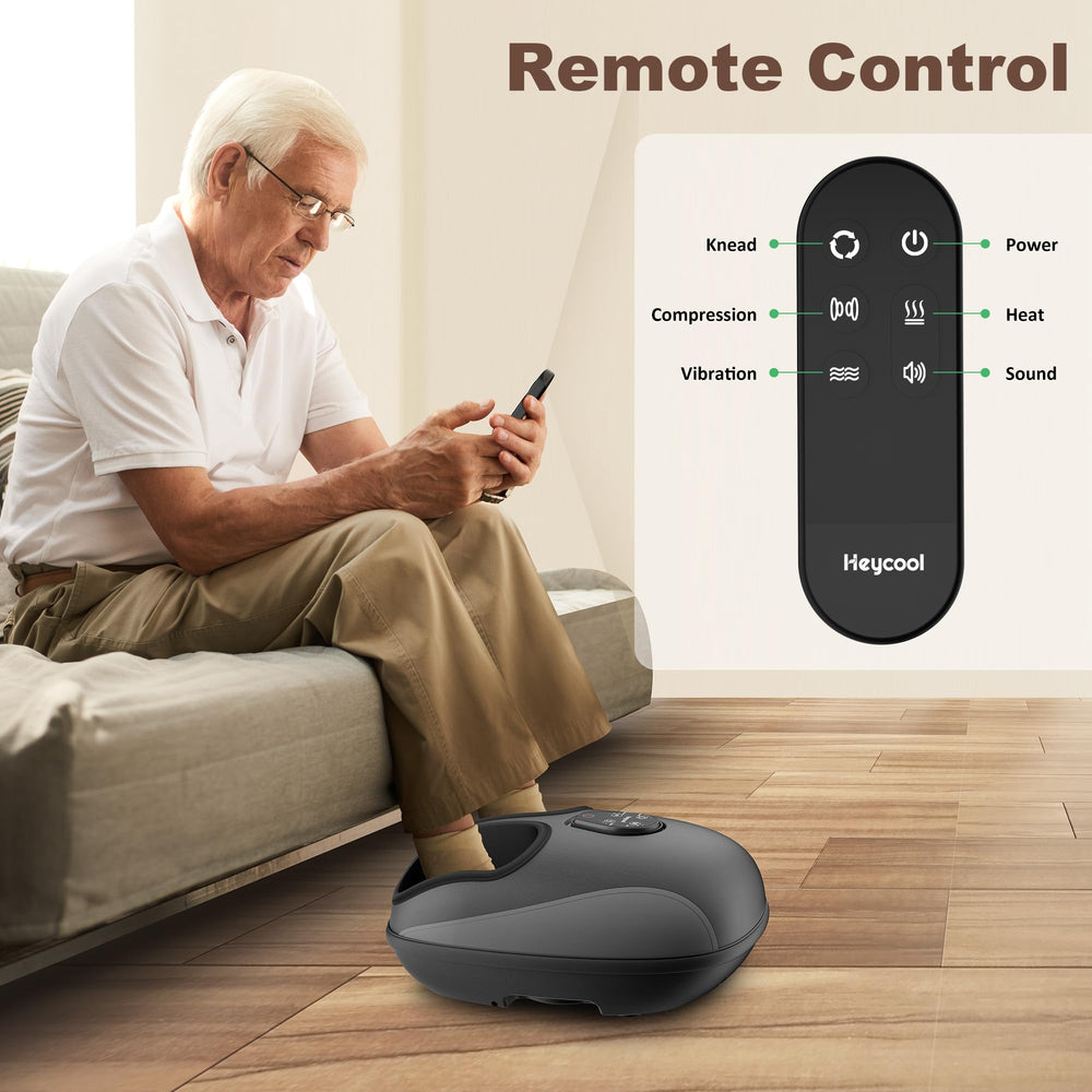 Heycool Shiatsu Foot Massager size 13 fit accommodates larger feet.