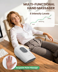 Heycool Upgrade Hand Massager dual heat options adapt warmth to preferences.