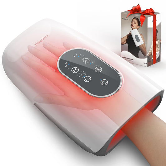 Heycool Upgrade Hand Massager heat level options for personalized comfort.