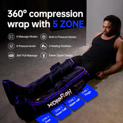 Heyelax smart controller leg massager interface simplifies mode and intensity selection.