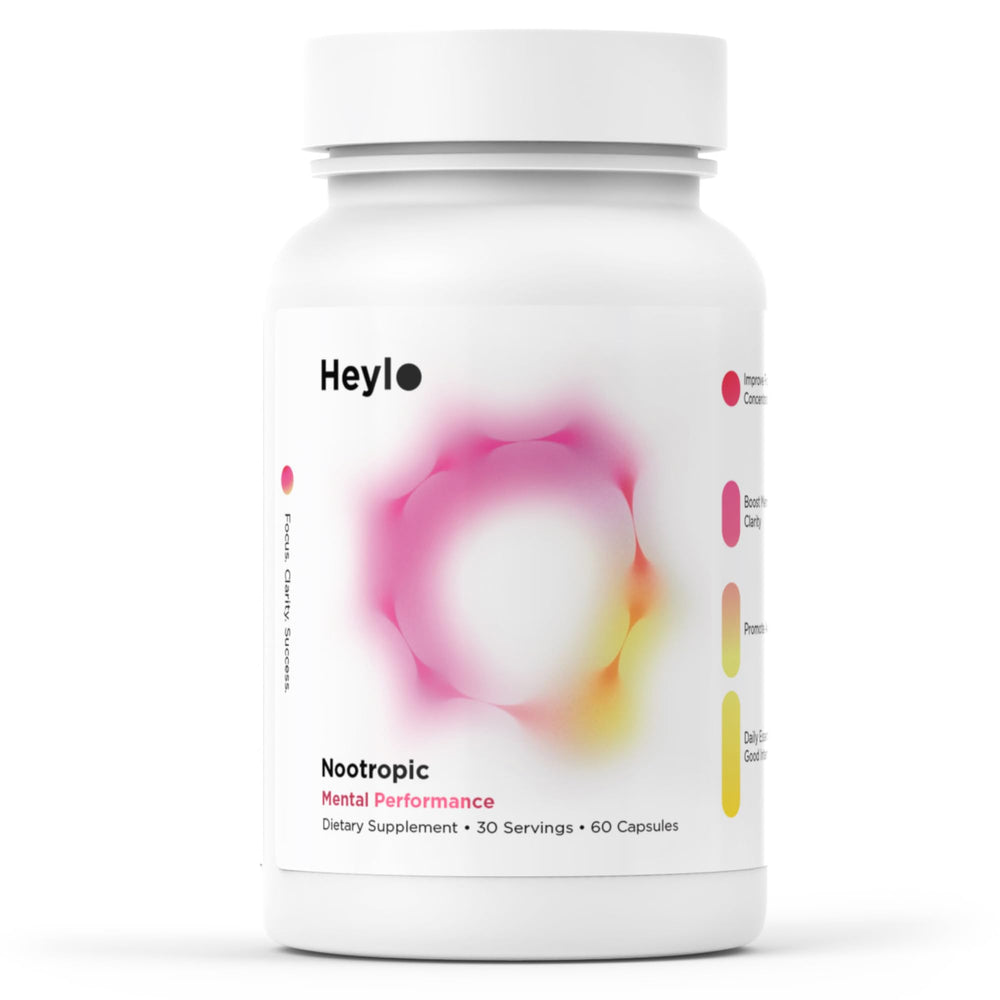Heylo bottle pour closeup for daily cognitive support