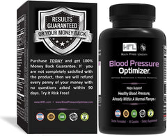 HFL Blood Pressure Optimizer bottle shows doctor-formulated vascular support