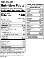 Hi-Health Udder Bliss chocolate whey protein powder in a clear scoop-friendly container.