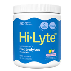 Hi-Lyte Electrolyte Powder bottle for sugar-free daily hydration and quick recovery.