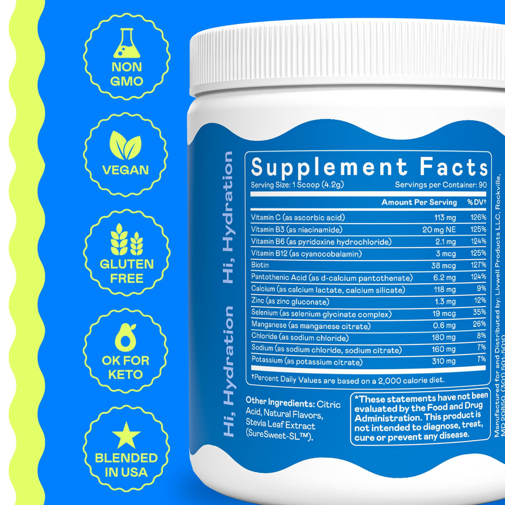 Hi-Lyte Electrolyte Powder glass with pink lemonade shows refreshing hydration.