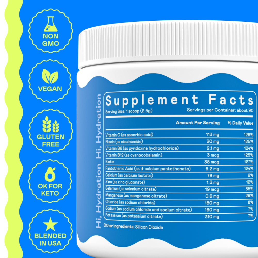 Hi-Lyte electrolytes dissolves cleanly in water, offering a sugar-free hydration option