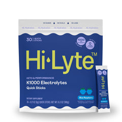 Hi-Lyte K1000 blue raspberry quick stick packet for hydration on the go.
