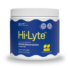 Hi-Lyte K1000 Lemonade bottle for refreshing keto hydration.