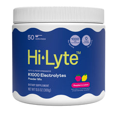 Hi-Lyte Keto K1000 raspberry lemon powder ready to mix for keto hydration