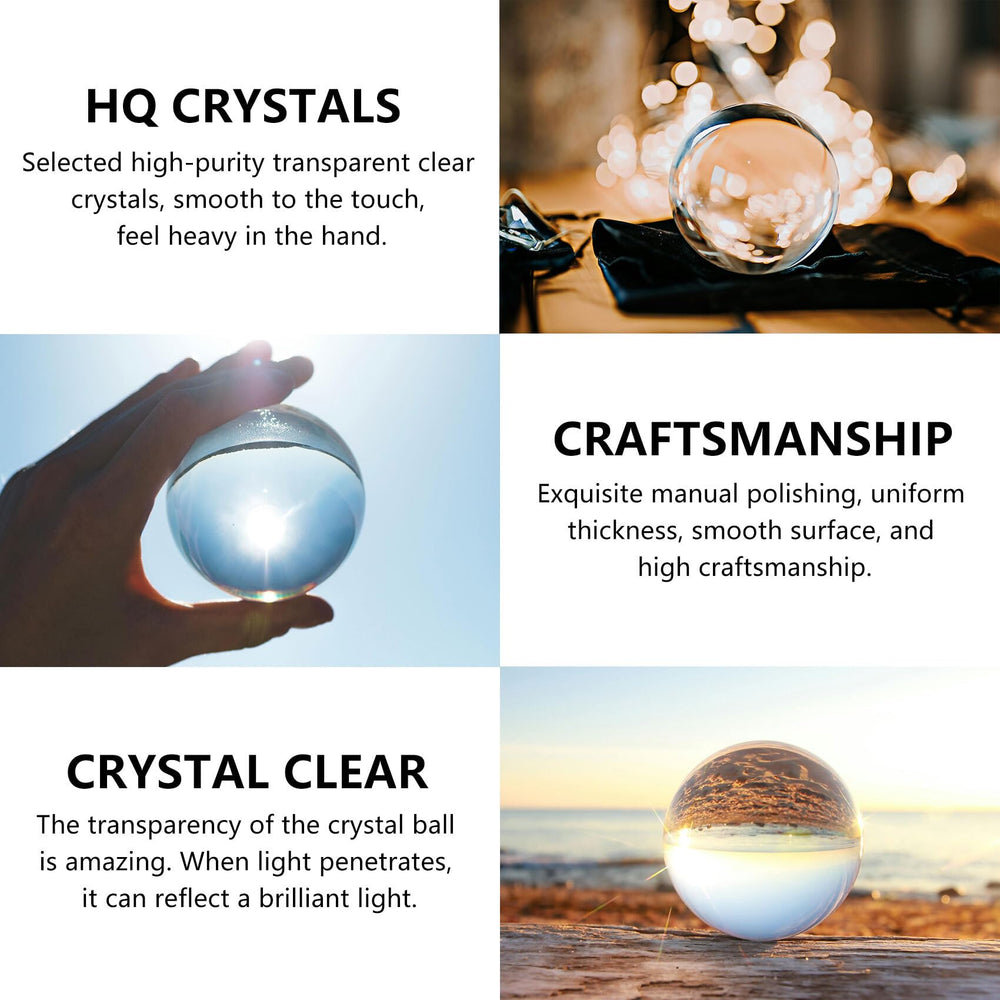 HIBCIGA clear crystal ball 10cm with stand enhances workspace ambience