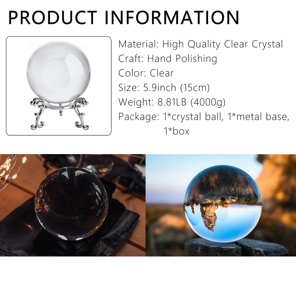 HIBCIGA clear crystal ball 8cm with stand brightens shelves with crystal clarity