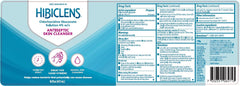 Hibiclens Liquid 8oz 3-pack bottle back view showing label and directions for safe use.