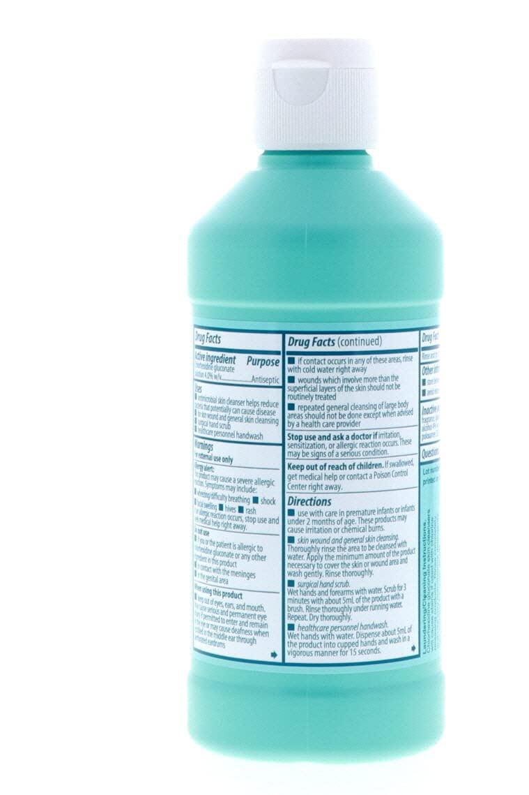 Hibiclens Liquid 8 oz back label provides ingredient and directions visibility