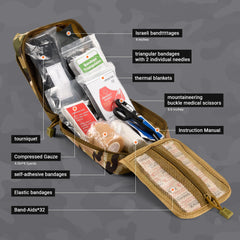 HidroPony IFAK Israeli bandage highlights rapid wound compression for safety.