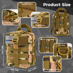 HidroPony IFAK waterproof lining protects supplies in wet conditions.