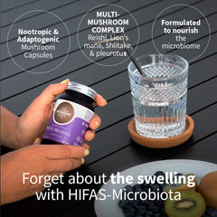 Hifas da Terra HIFAS-MICROBIOTA Lion’s Mane close-up emphasizing cognitive-support mushrooms