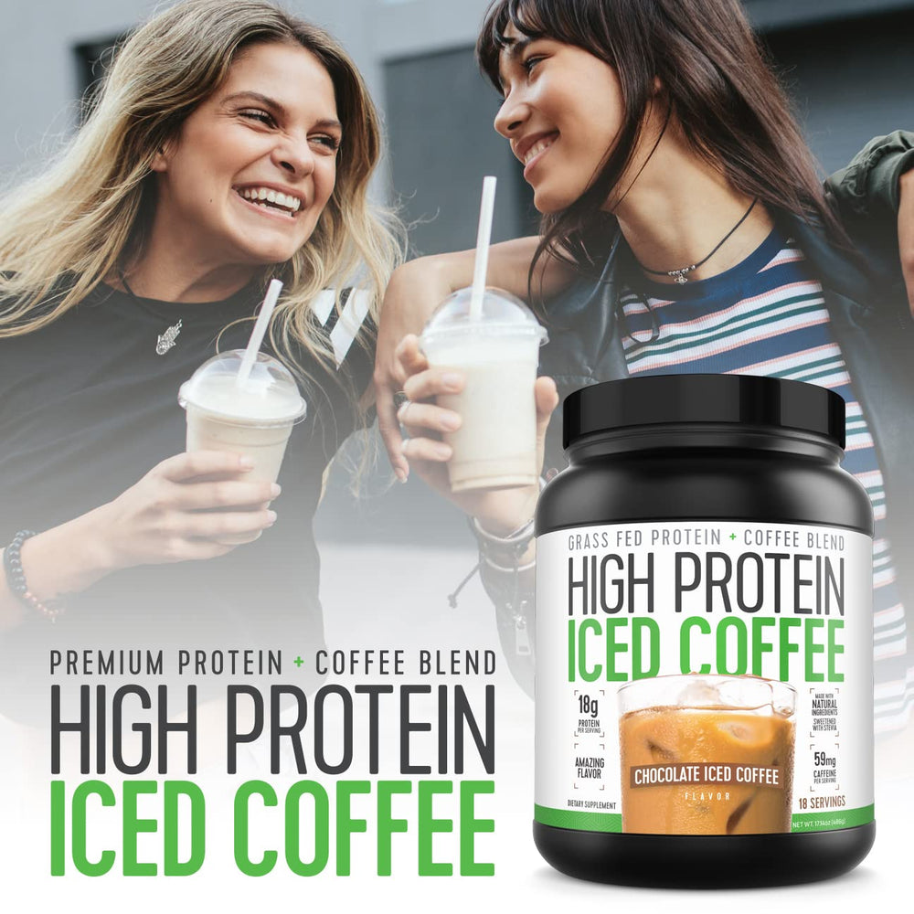 Ingredients panel of High Protein Iced Coffee highlighting stevia and gluten-free