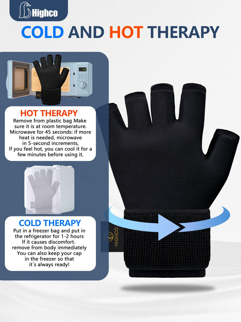 Highco Ice Gloves fingerless-design enables daily tasks while wearing