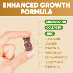HighSpot Growth Gummies jar close-up showing tasty bite-sized height support