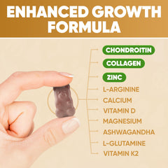 HighSpot Height Growth Gummies label highlighting key nutrients for bone support.