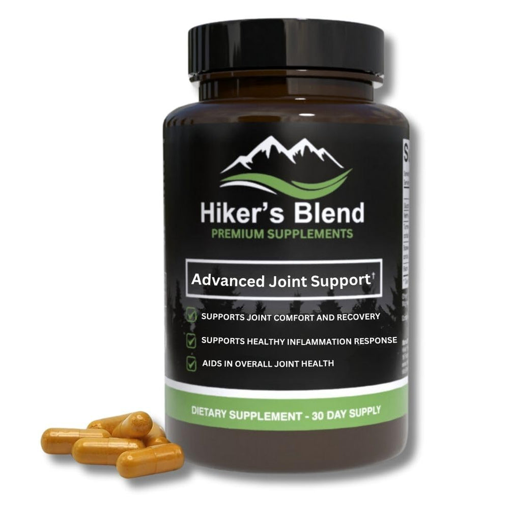 HIKER'S BLEND Advanced Joint Support bottle front view for daily mobility and confidence