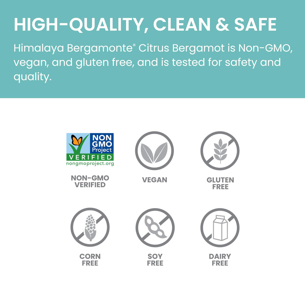 Himalaya Citrus Bergamot vegan gluten-free label, plant-based wellness.