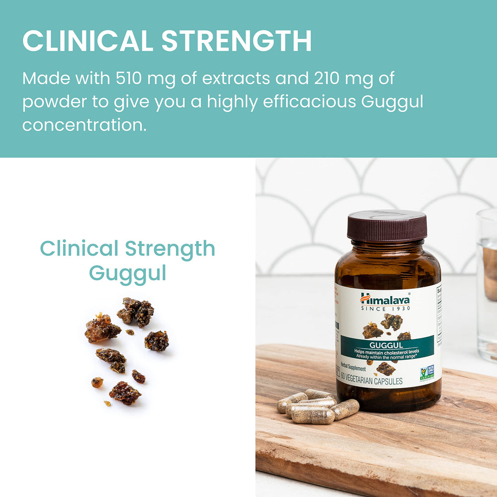 Himalaya Guggul standardized extract emphasizes consistent strength for routine use