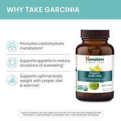 Himalaya Garcinia Cambogia ingredients close-up featuring organic rind and leaf powder